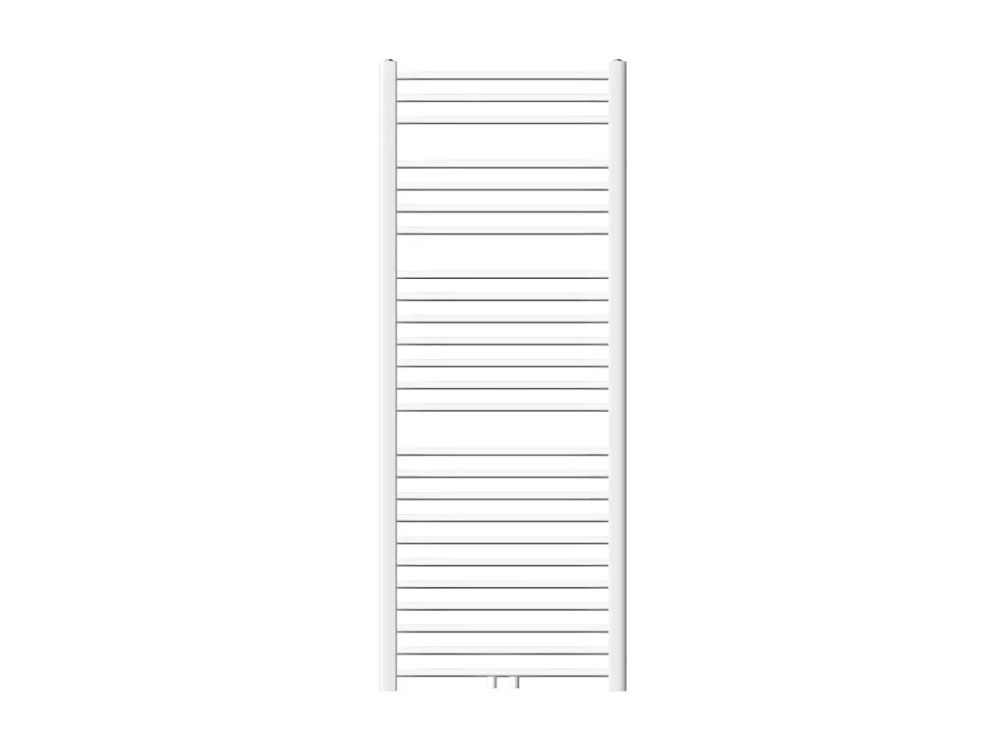 Radiateur sèche-serviette forme courbé acier blanc connexion central 60x150 cm