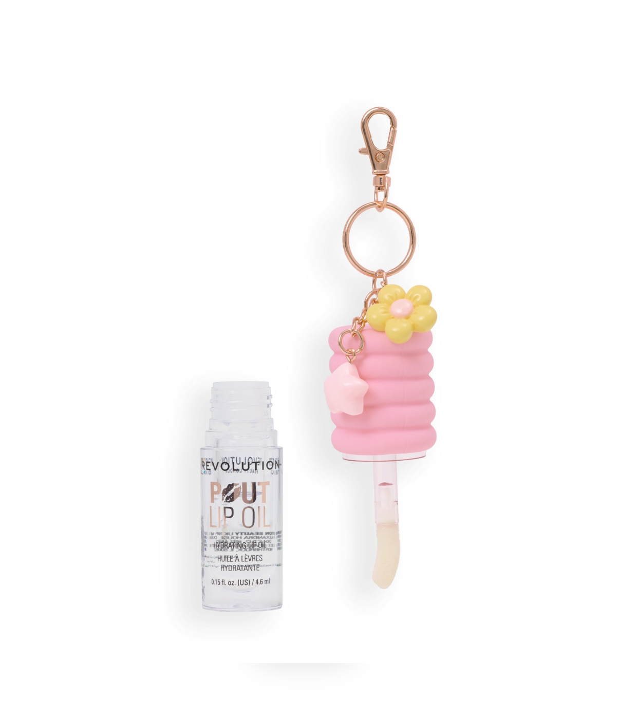 Makeup Revolution - Óleo Labial Pout Lip Charm - Lychee Clear Pink
