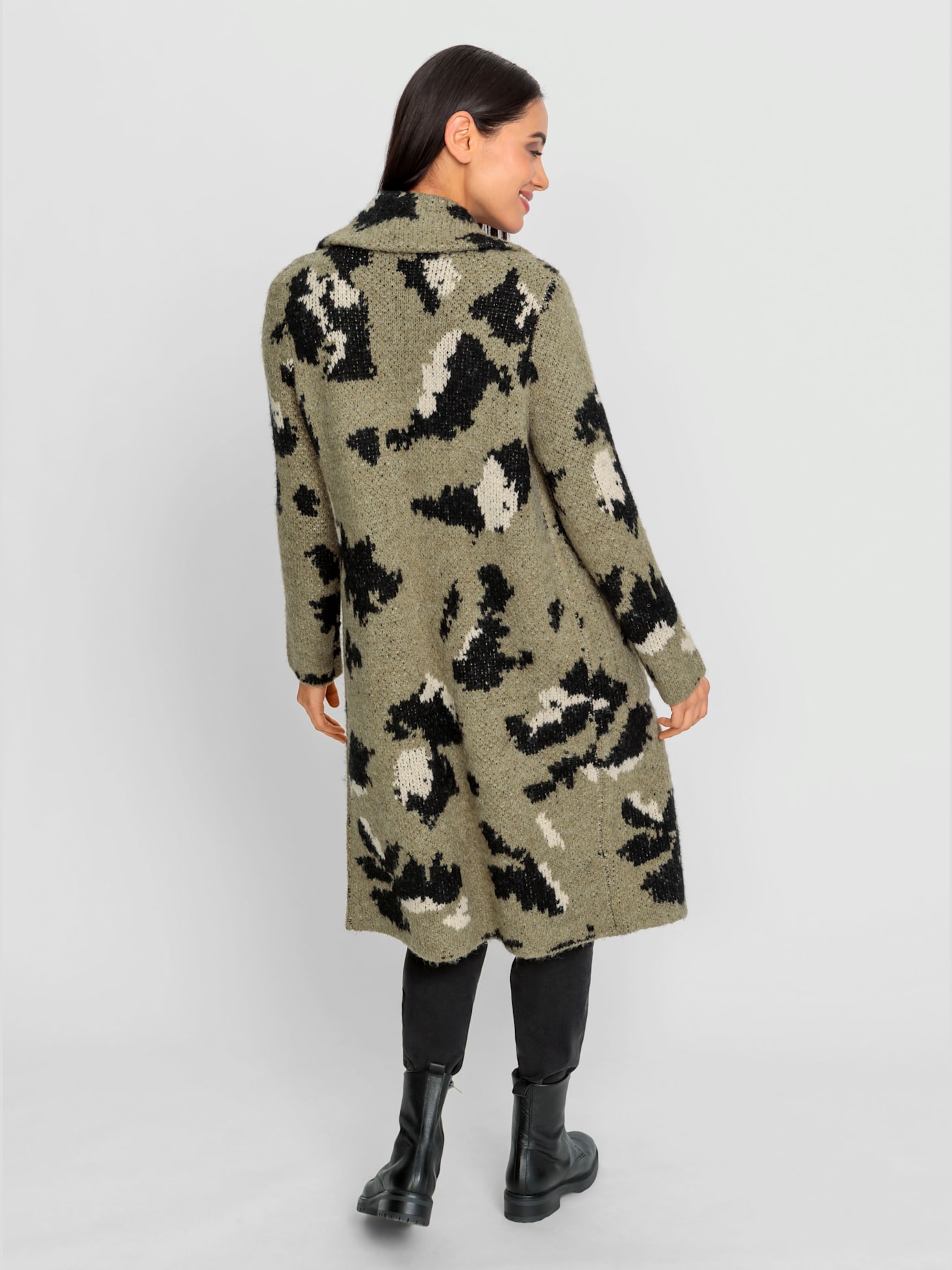 Manteau en tricot tricot jacquard de qualité