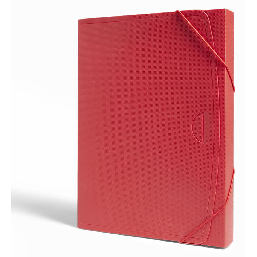 Boîte archive plastique dos 4cm rouge
