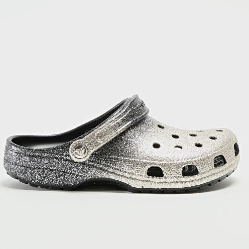 Sandales Classic Ombre Glitter Clog Noir Argenté Dégradé