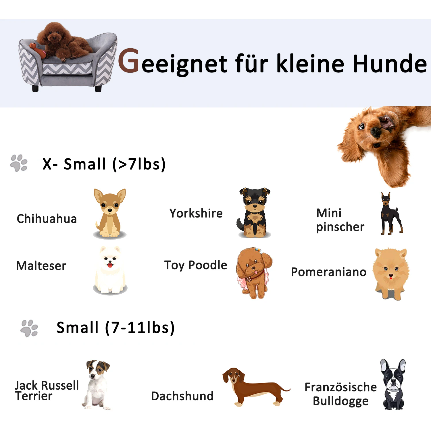 PawHut Hundebett mit Kissen grau 66,5 x 40,5 x 33,5 cm (LxBxH)