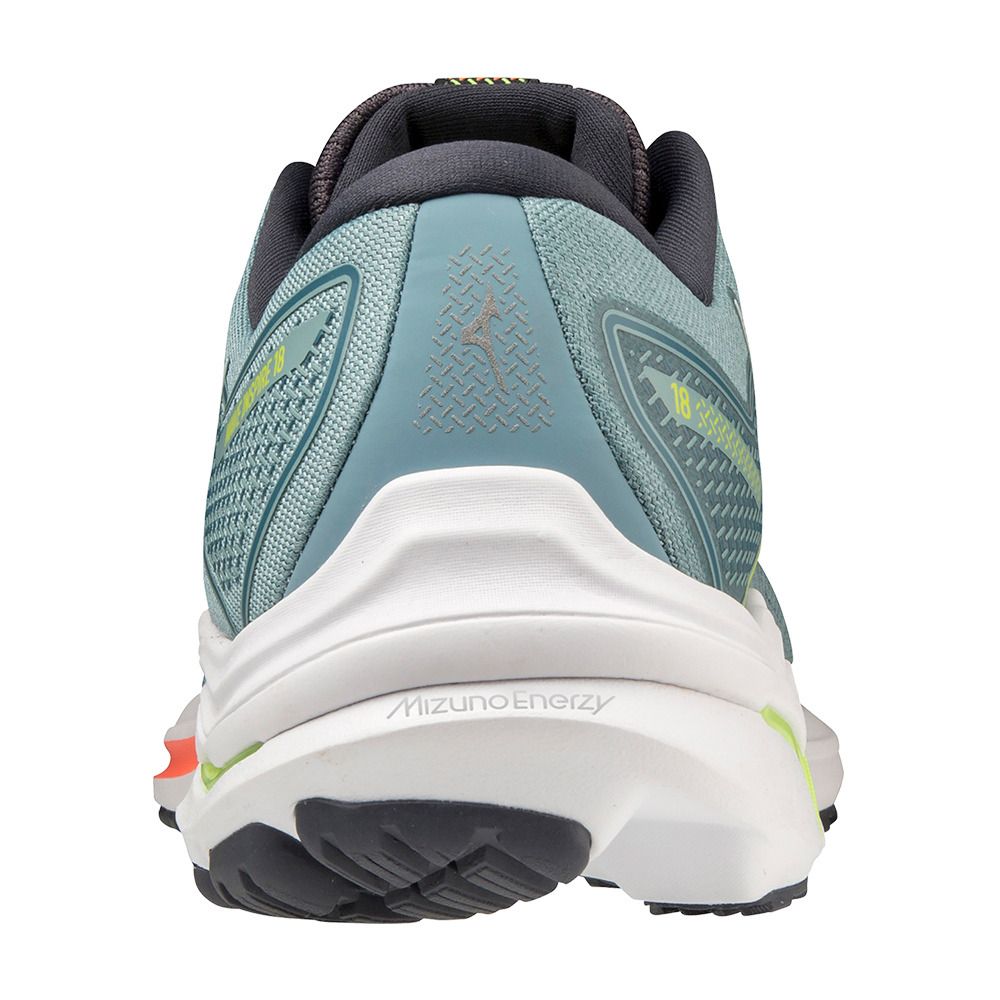 Mizuno WAVE INSPIRE 18 - Chaussures running Homme smokeb/white/neonflame