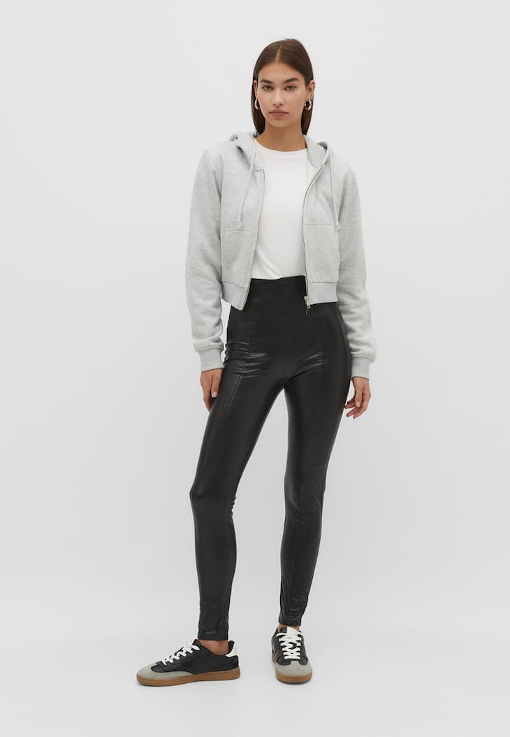 Leggings de couro sintético