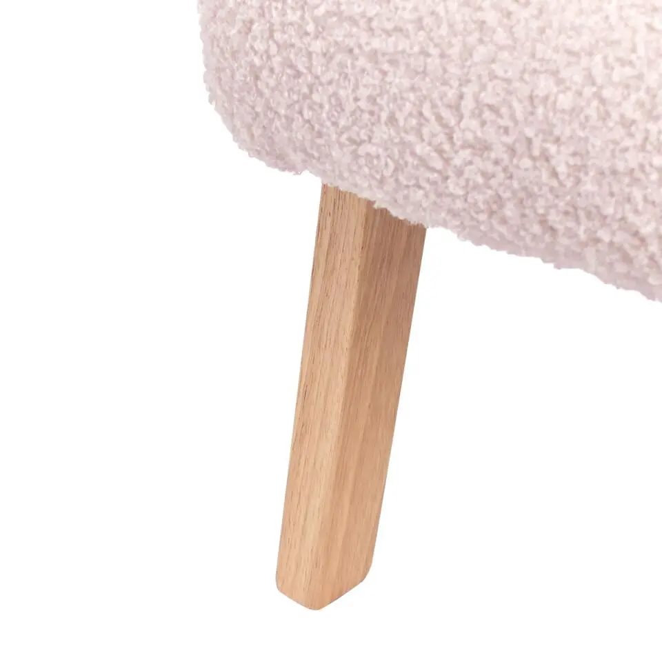 LINDE - Kinderfauteuil - Pastelroze - Bouclé