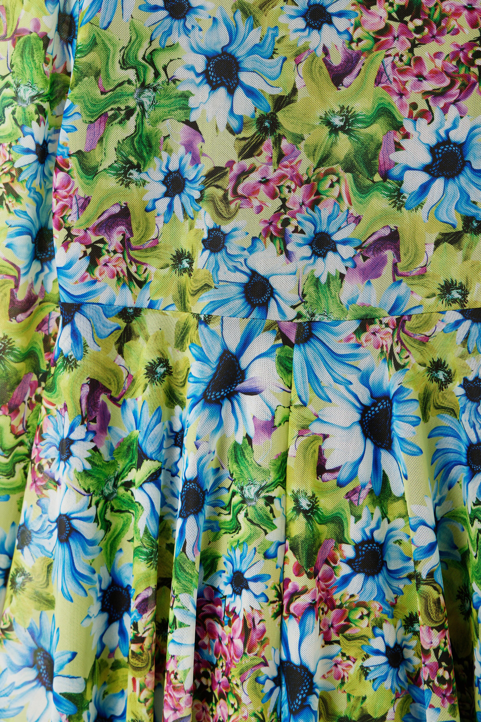 Robe manches longues tulle fleurs