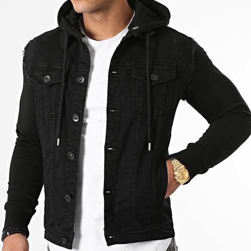 Veste Jean A Capuche 1460 Noir
