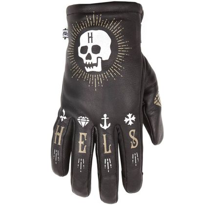 Gants Helstons GRAFIC SKULL HIVER FEMME - Noir