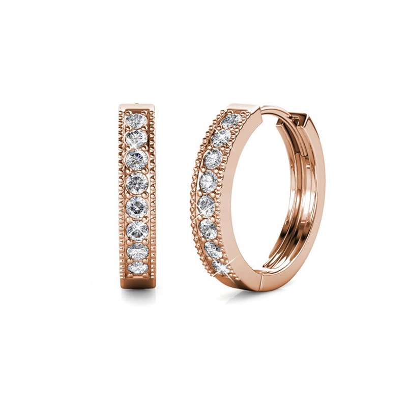 Boucles d'oreilles Eclat - Or Rosé et Cristal