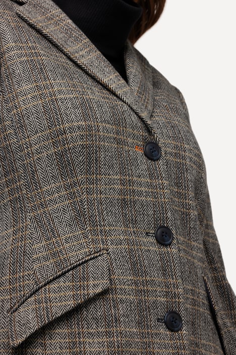 Blazer, Fischgratmuster, Reverskragen, Rückenschlitz