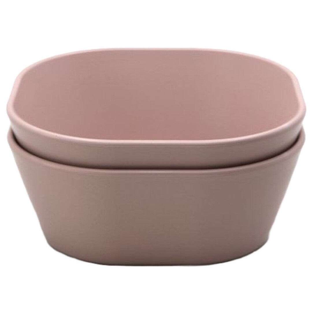 Mushie kinderkommen vierkant - blush - 2st