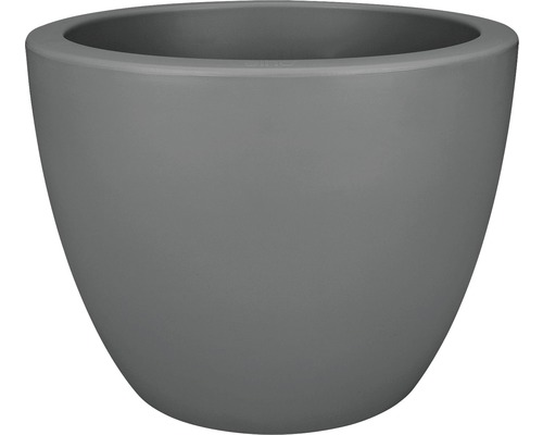 elho Pure zachte kunststof plantenpot, Ø 40 cm, H 30 cm, antraciet, inclusief wielen