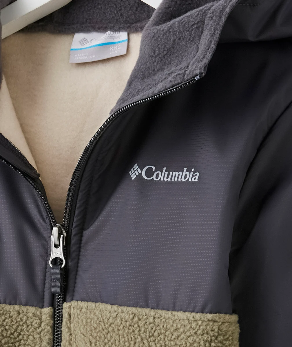 COLUMBIAVESTE EN POLAIRE GARÇON À CAPUCHE STEENS MOUNTAIN NOVELTY GRIS ET KAKI