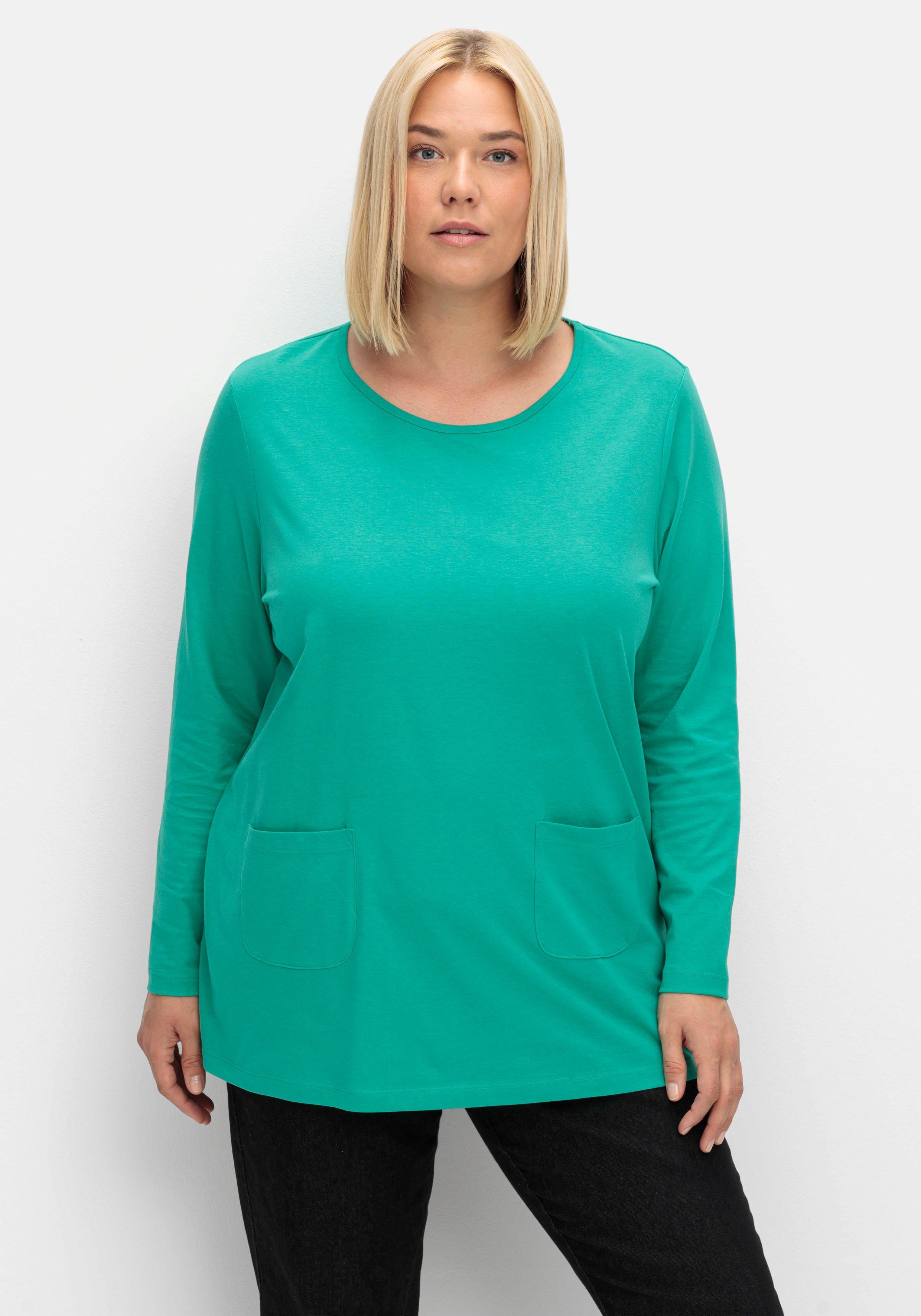Longshirt mit aufgesetzten Taschen