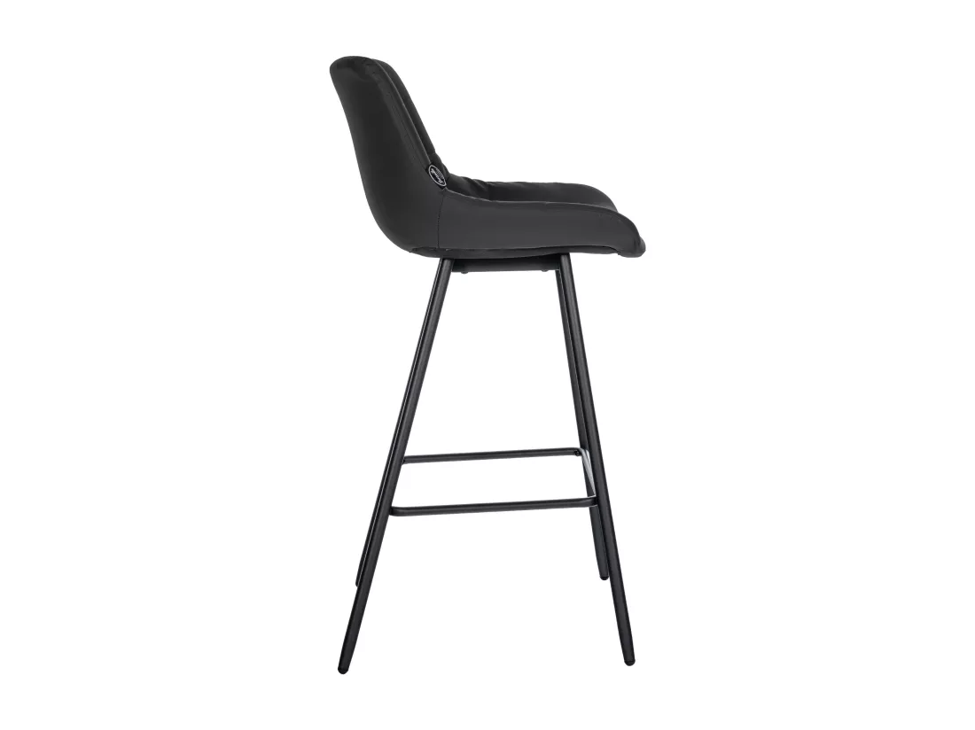 Tabouret de bar - Similicuir & Métal - Noir - Weston