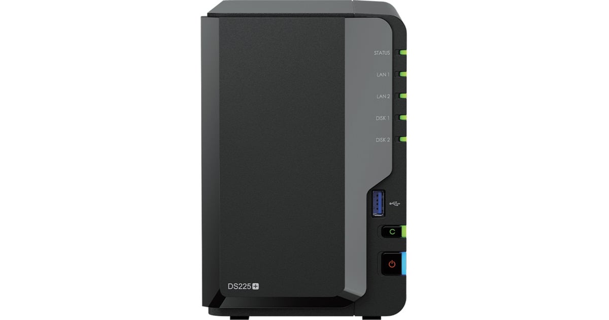 SynologyDiskStation DS225+ incl. 2x HAT3300-4T 4 TB nas  (Zwart, 1x 1GbE LAN, 1x 2.5GbE LAN, 2x USB 3.2 Gen 1)