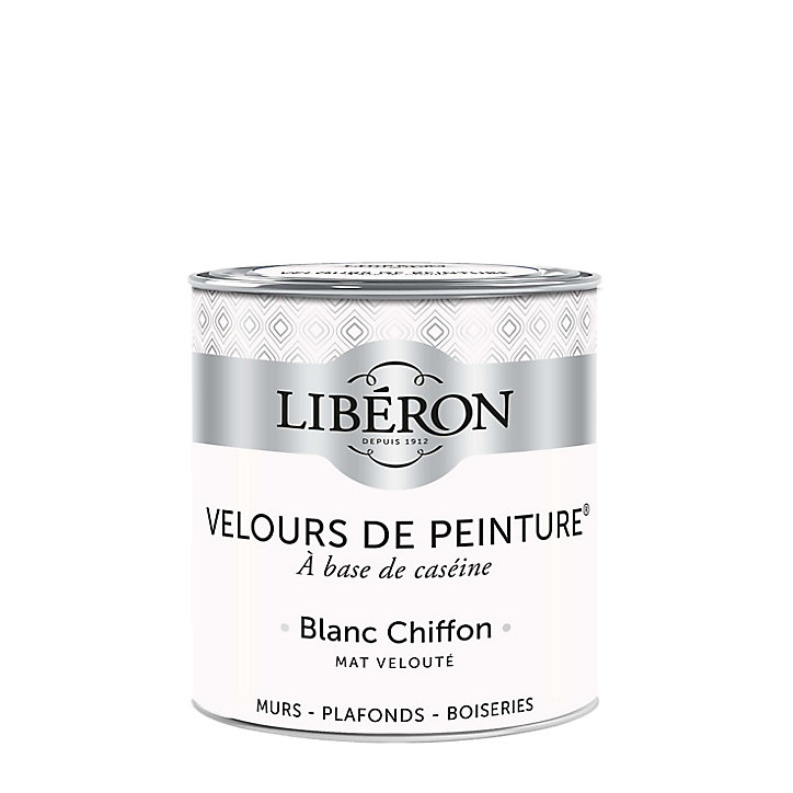 Peinture murs, plafonds et boiseries Velours de peinture blanc chiffon Libéron 0,5L