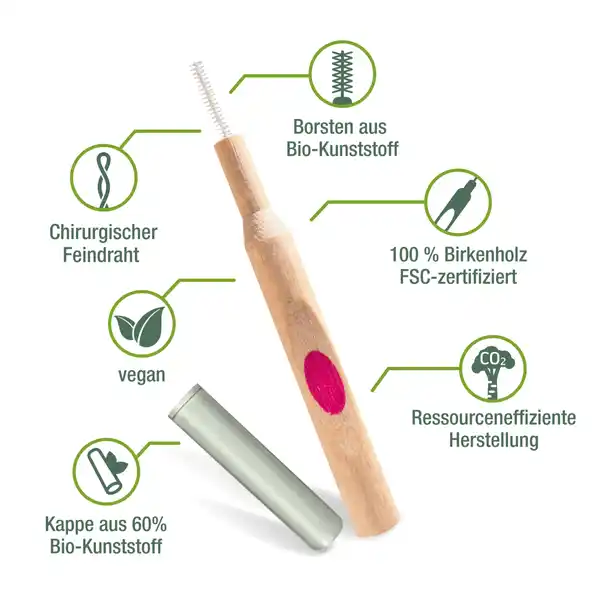 Ecosmile Holz Interdentalbürste ISO 2 mittelfein