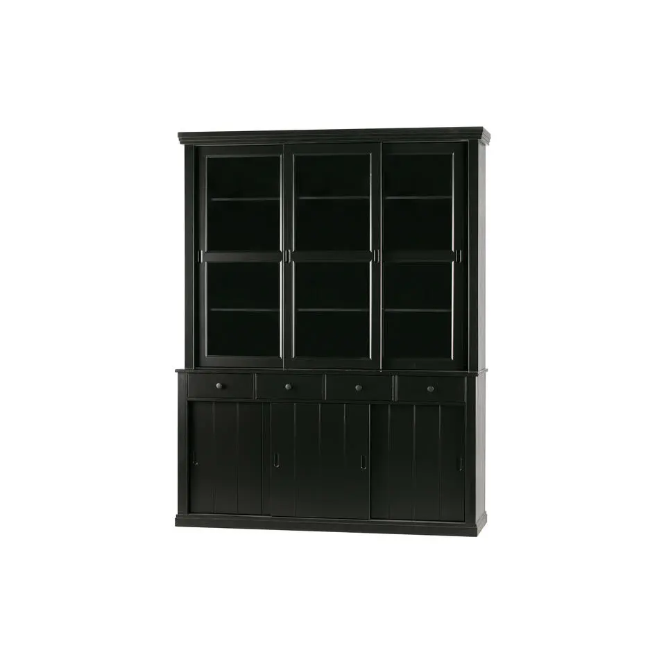 WOOOD Lagos Buffetkast - Grenen - Zwart - 214x166x48