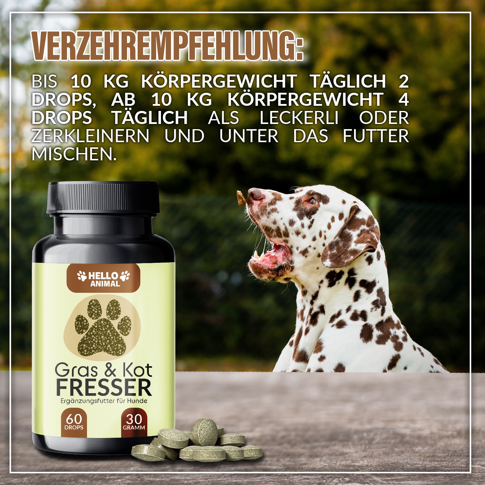Hello Animal® Gras & Kotfresser Leckerlis für Hund & Katze