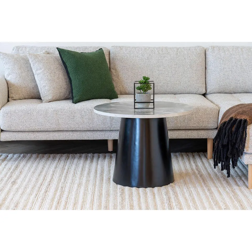 Salontafel Grijs/Zwart - Rond - 60x60x45cm - Brito