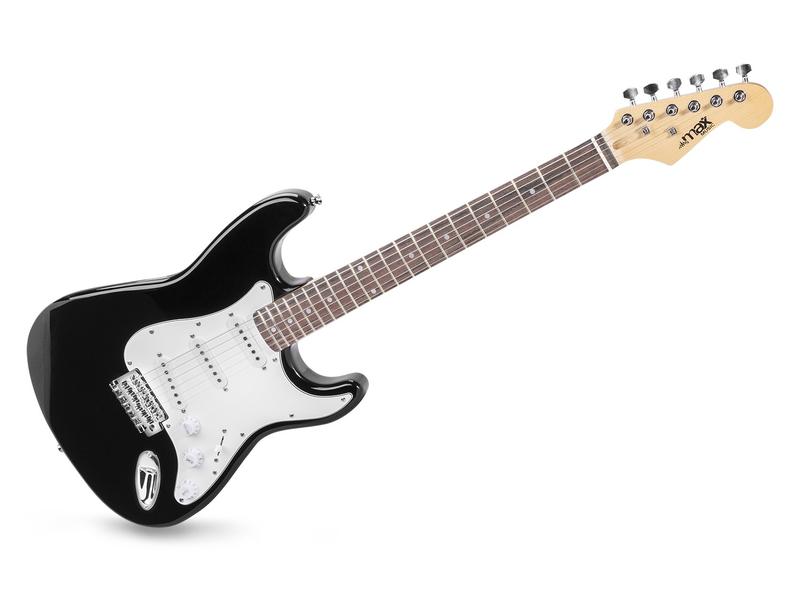 MAX E-Gitarre GigKit Schwarz E-Gitarre mit Zubehör