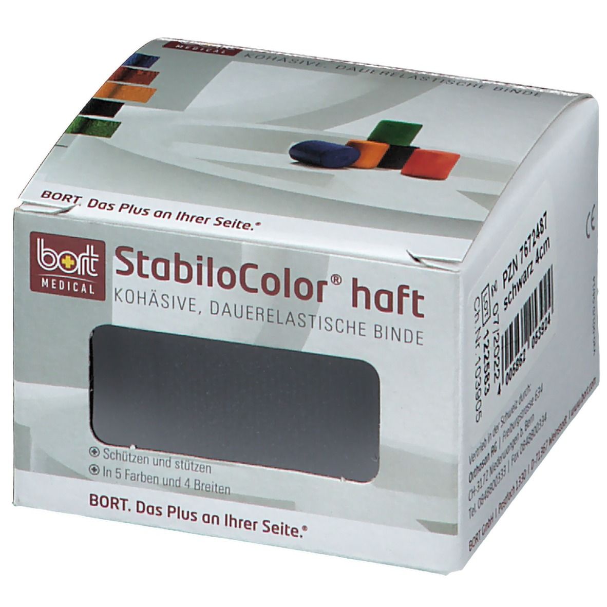 BORT StabiloColor® haft Binde 4 cm schwarz