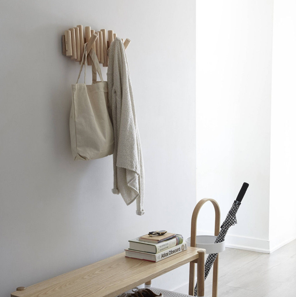Wandkapstok Umbra Picket 5 haken naturel hout