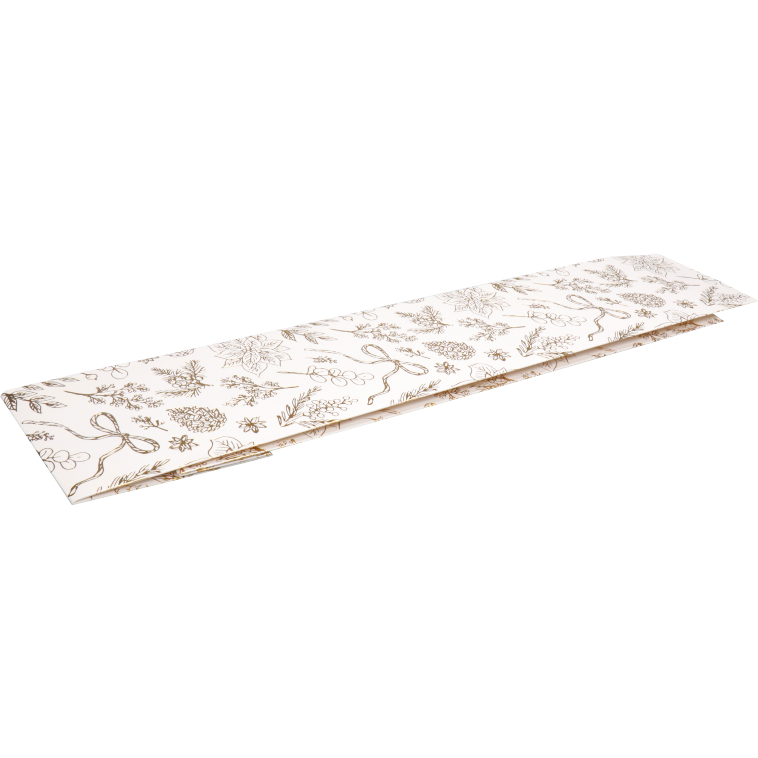 Fleszak, 9.5x41x9.5cm, Botanical, papier + PE, wit/goud