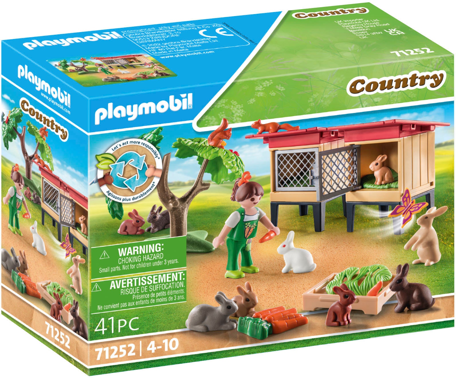 Playmobil® Konstruktions-Spielset »Kaninchenstall (71252), Country« teilweise aus recyceltem Material; Made in Europe