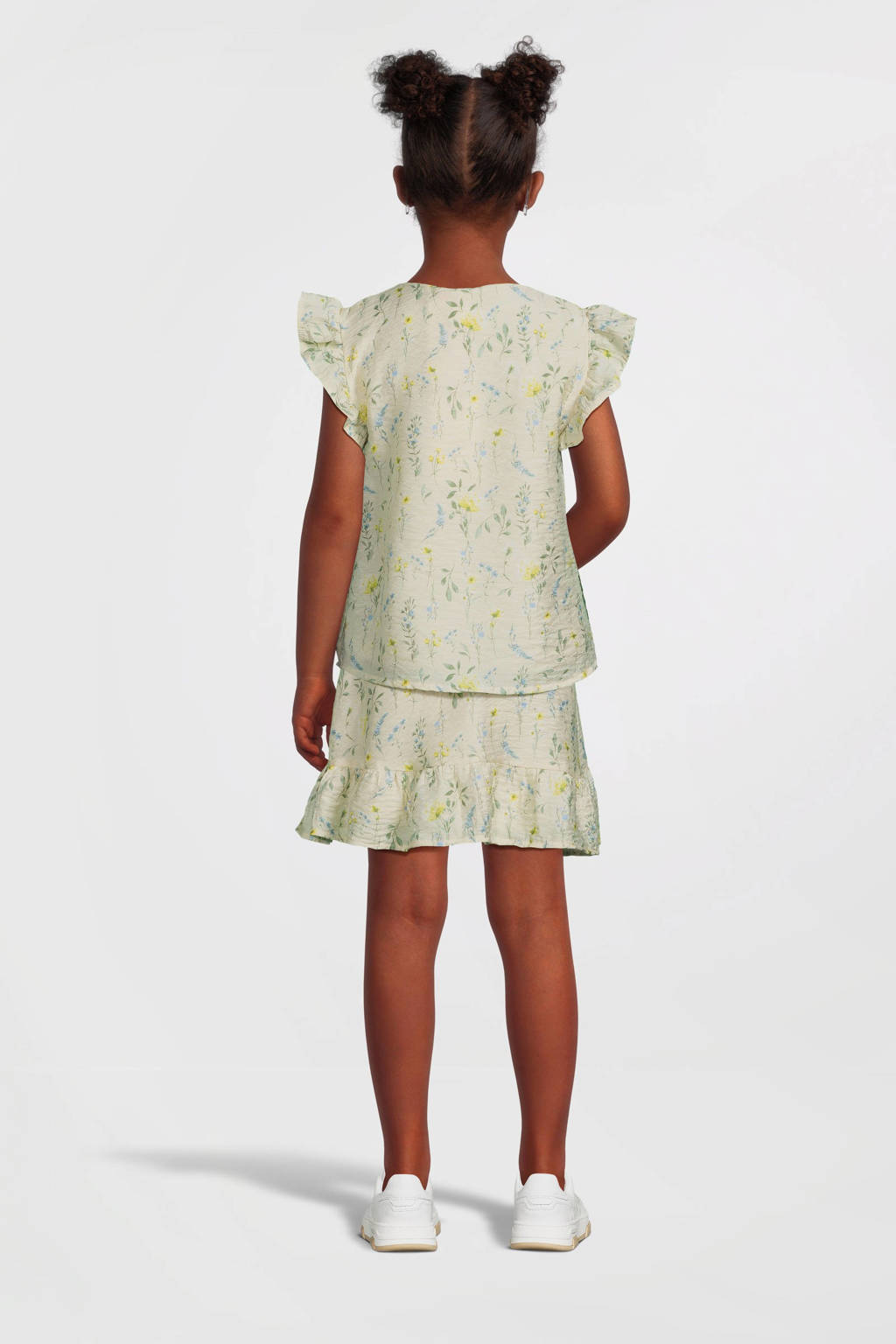 VERO MODA GIRL gebloemde rok VMJOSIE ecru/geel/groen