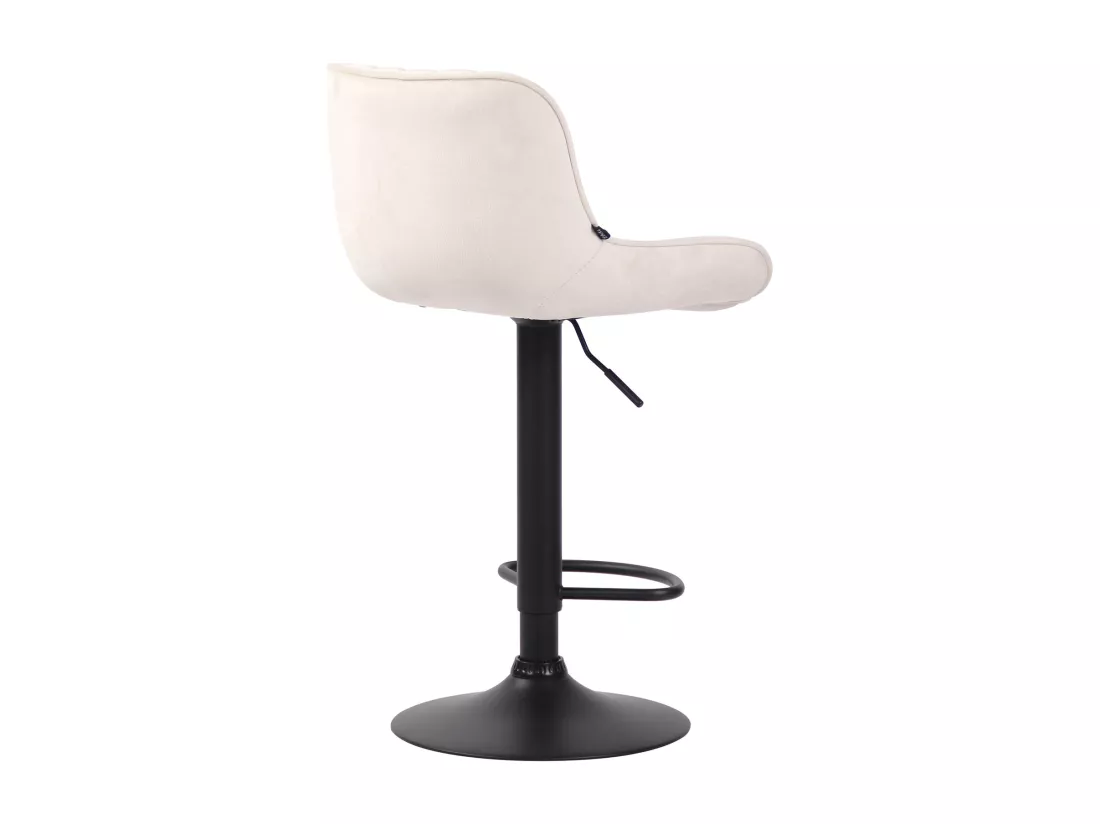 Lot de 2 Tabourets de bar - Velours & Métal - Crème - Lentini