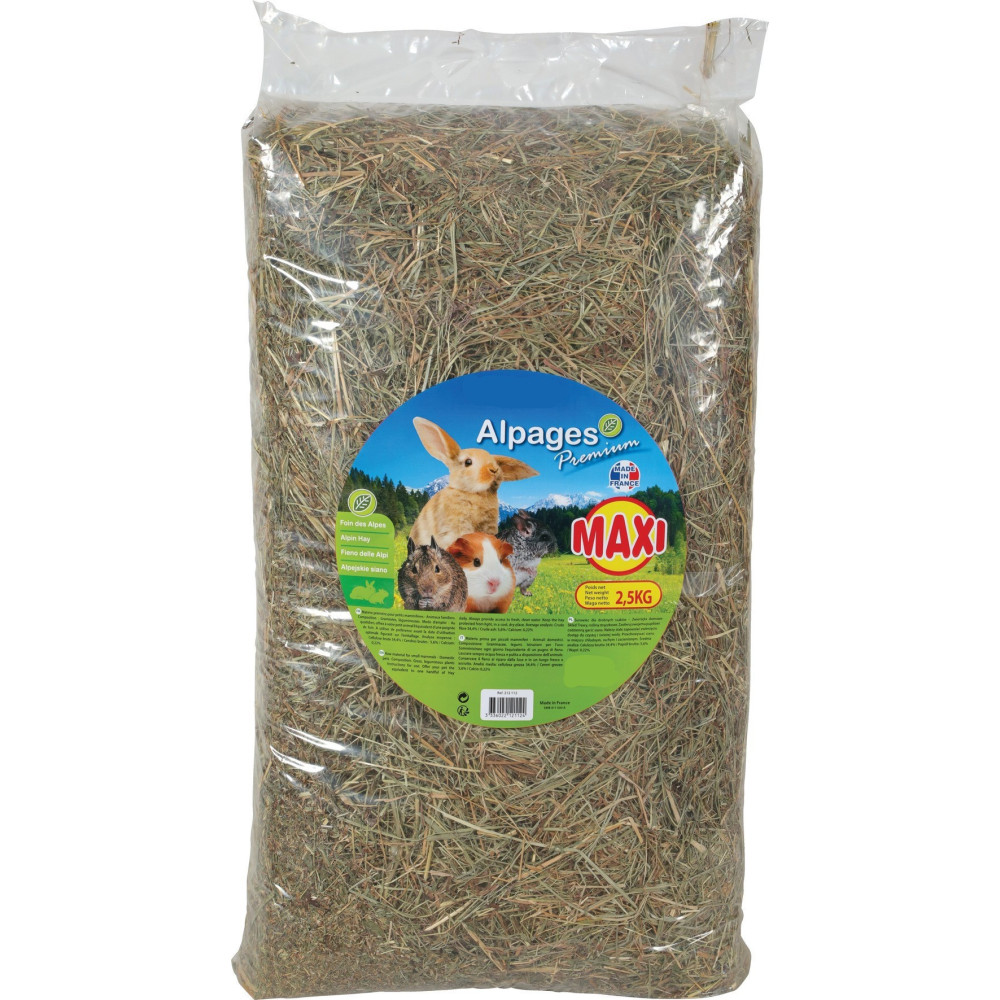 Foin des alpes premium 2,5 kg pour rongeur