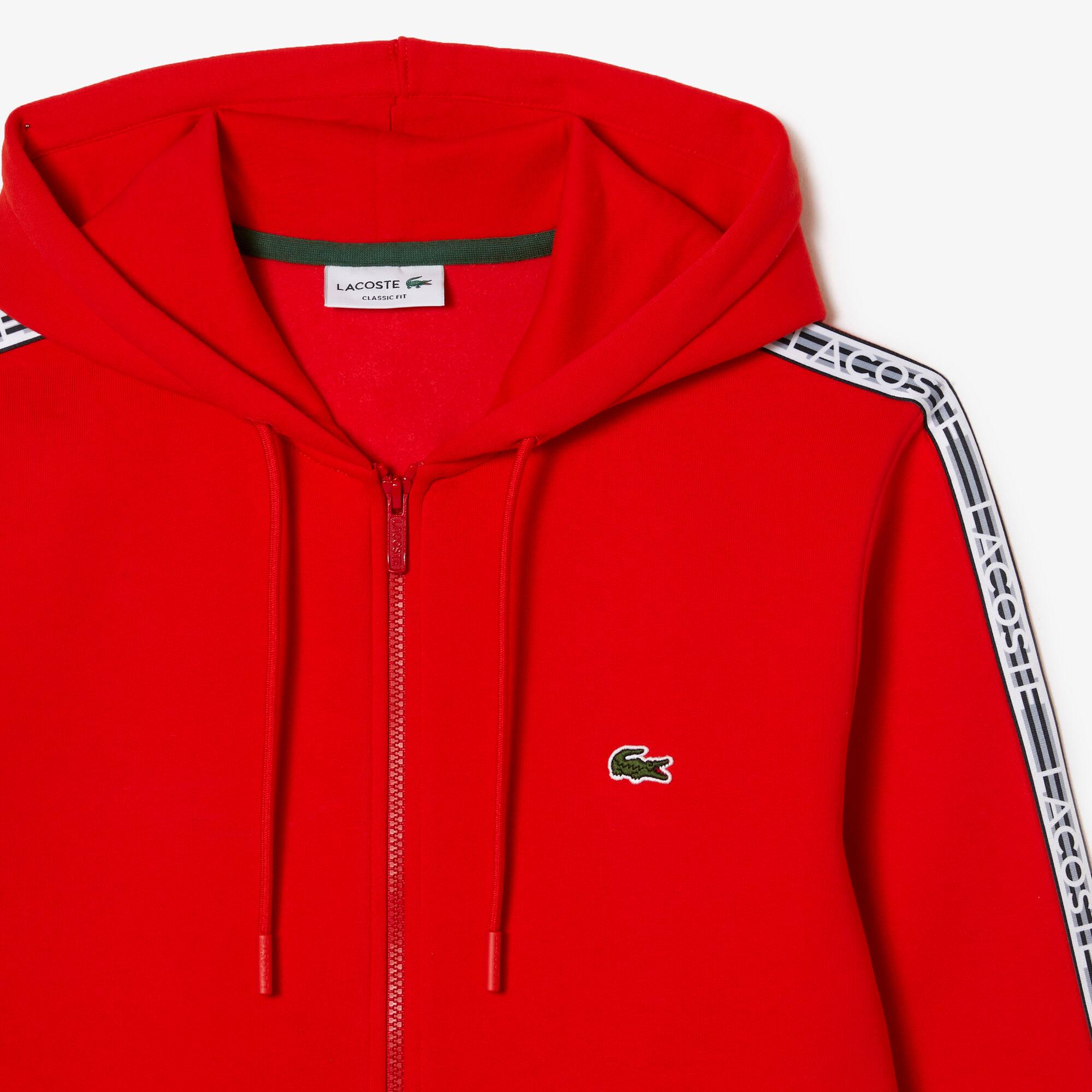 Herren Jogger Pulli mit Logo-Streifen und Reißverschluss Sweatshirts - Rot - Lacoste - Herren