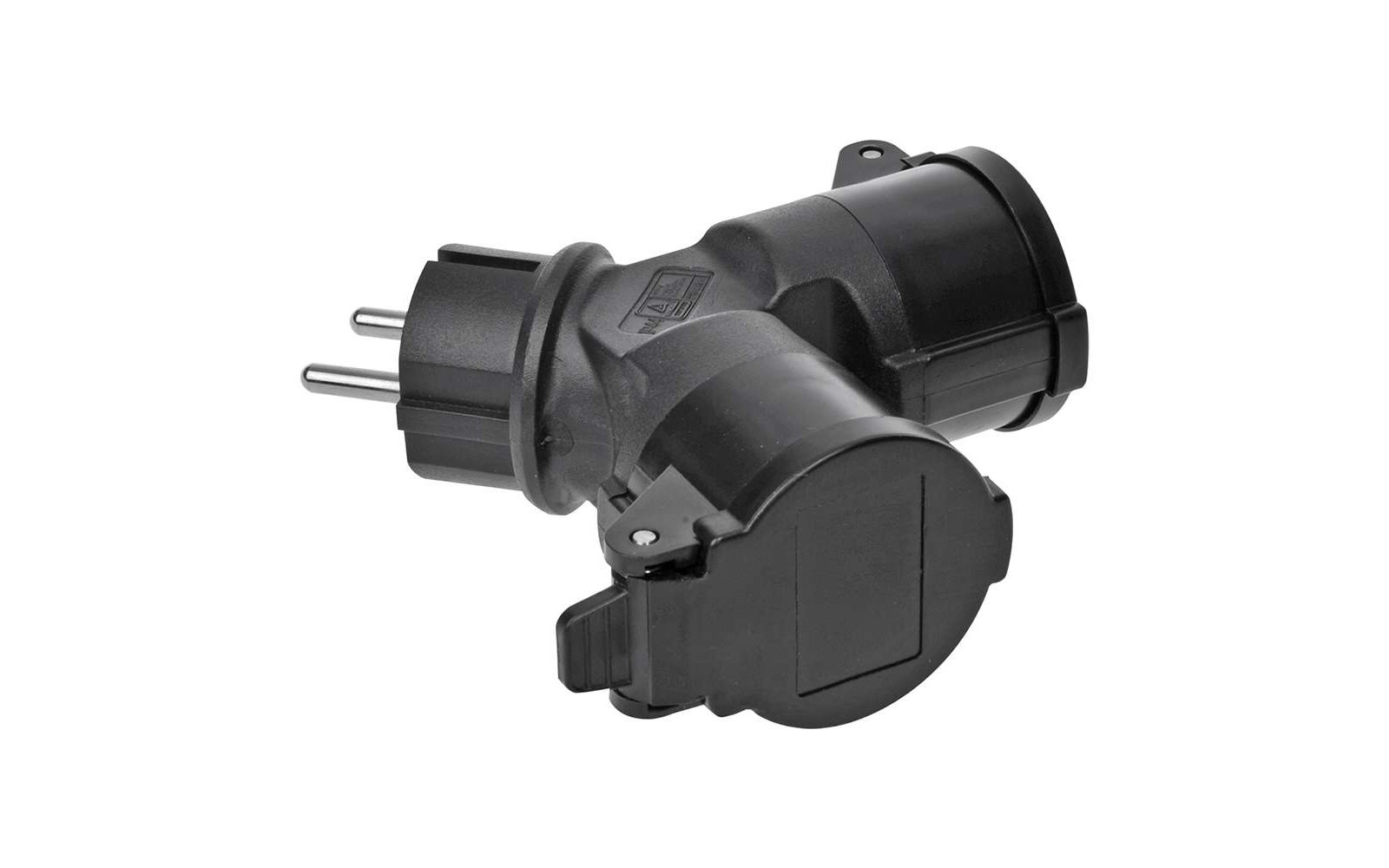 PAT Zweifachsteckdose Schuko schwarz 16 A