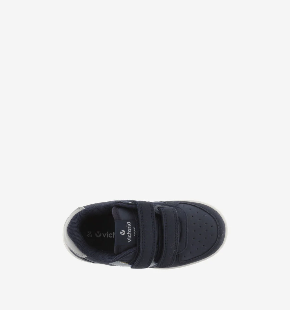 TIEMPO EFFET CUIR & CUIR FENDU Baskets blanches pour garçons et filles MARINO