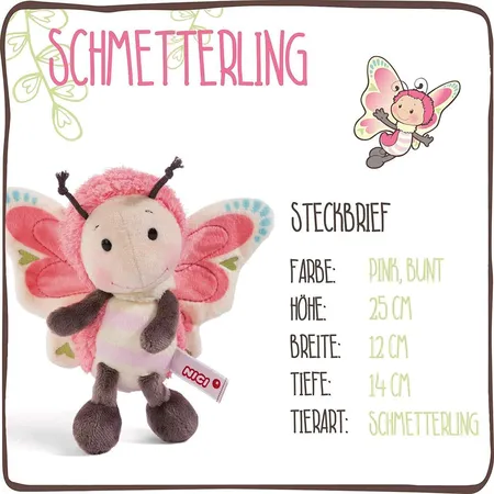 NICI Schmetterling Plüsch, 25 cm