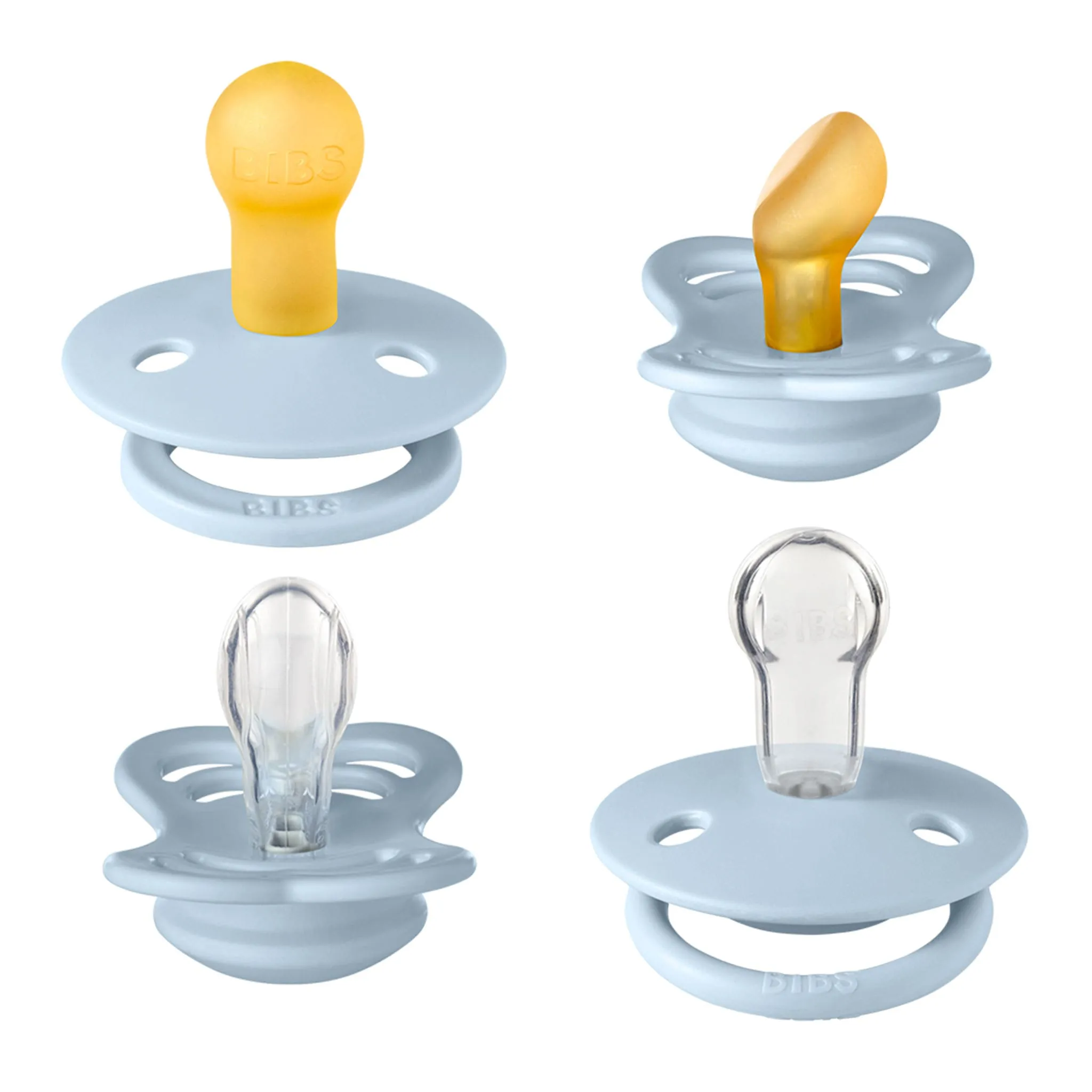 Bibs Ensemble de 4 Suce 0-6mois Collection Try-it BIBS - Bleu (Grandeur 1)