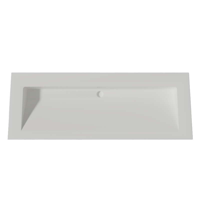 Lambini Designs Flora solid surface wastafel 120cm zonder kraangaten wit mat