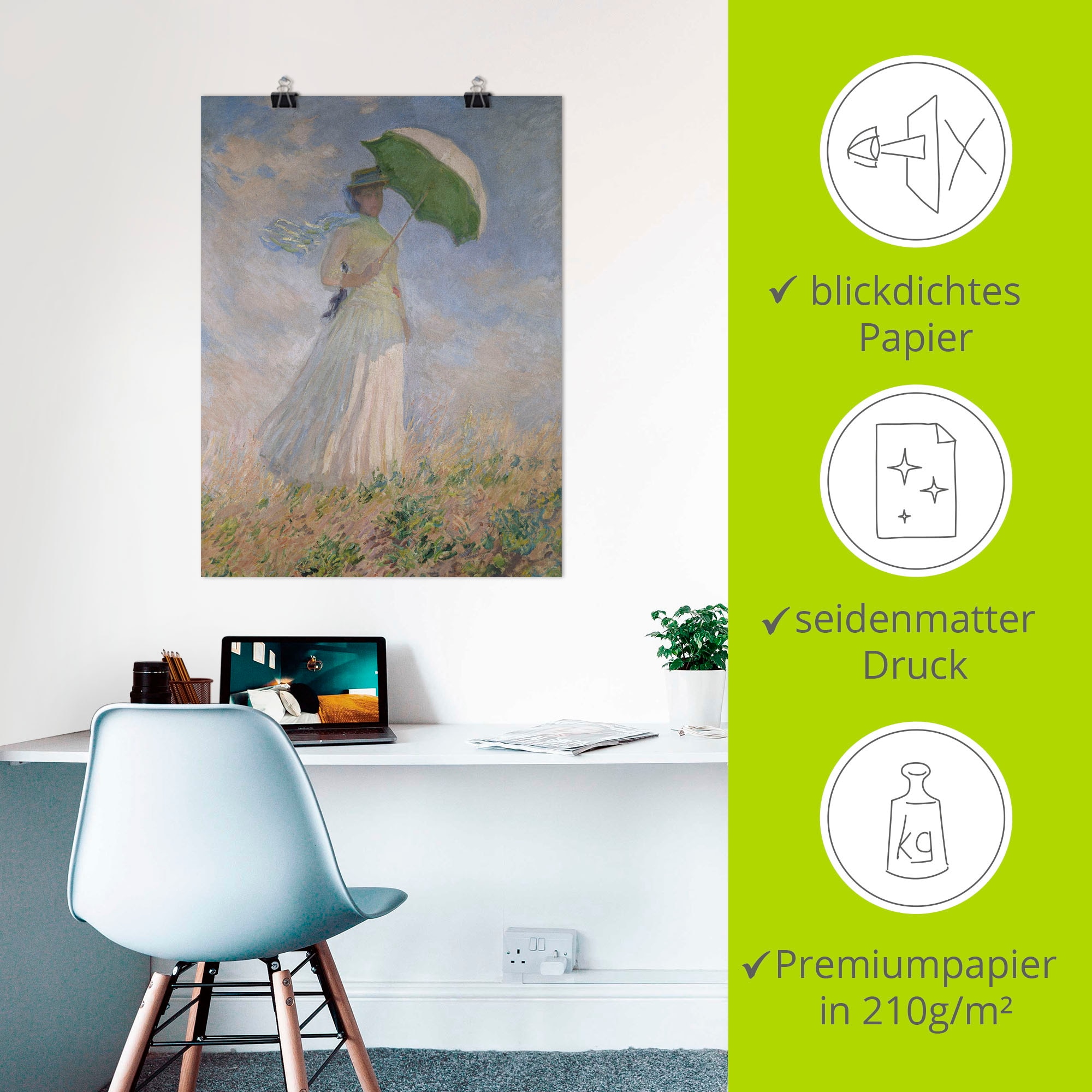 Artland Poster »Frau mit Sonnenschirm, Susanne Hoschedé« Frau 1 Stk. tlg. als Leinwandbild, Wandaufkleber oder Poster in versch. Grössen