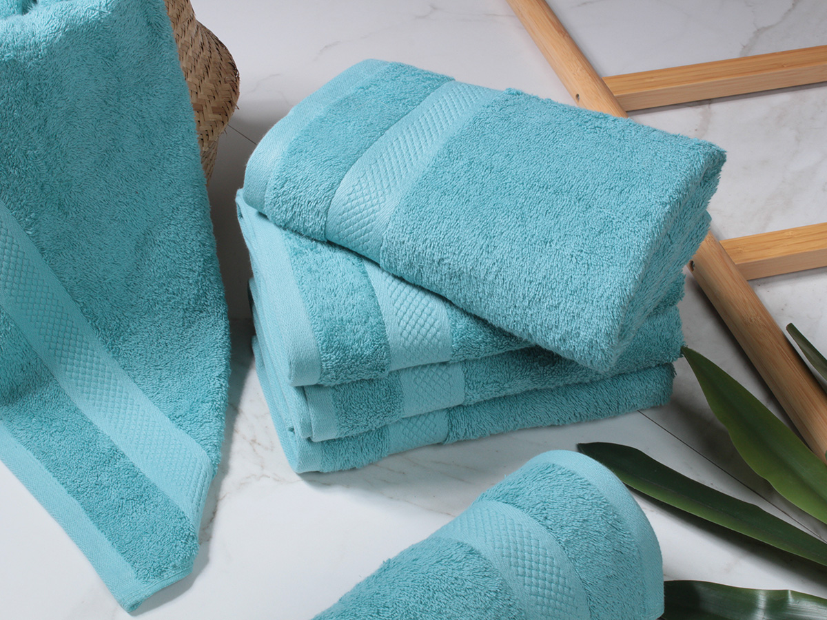 DoubleDry Hotel 16 x 21 cm set van 6 washandjes - denim