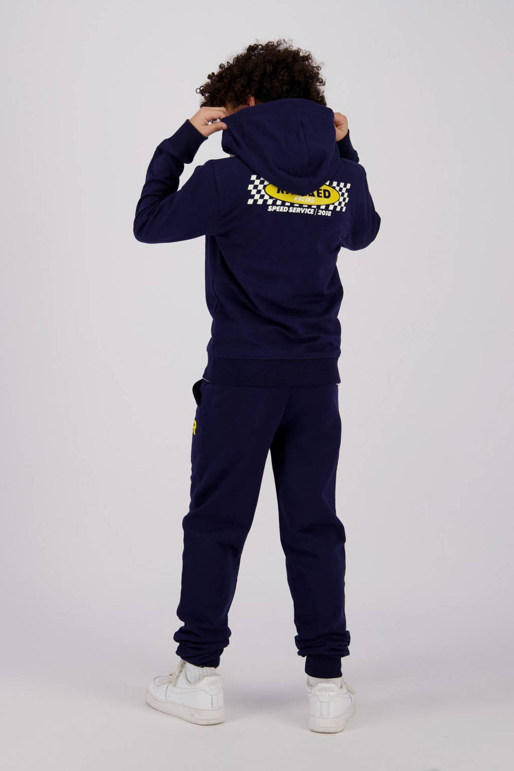 Raizzed tapered fit joggingbroek Kobe met printopdruk donkerblauw