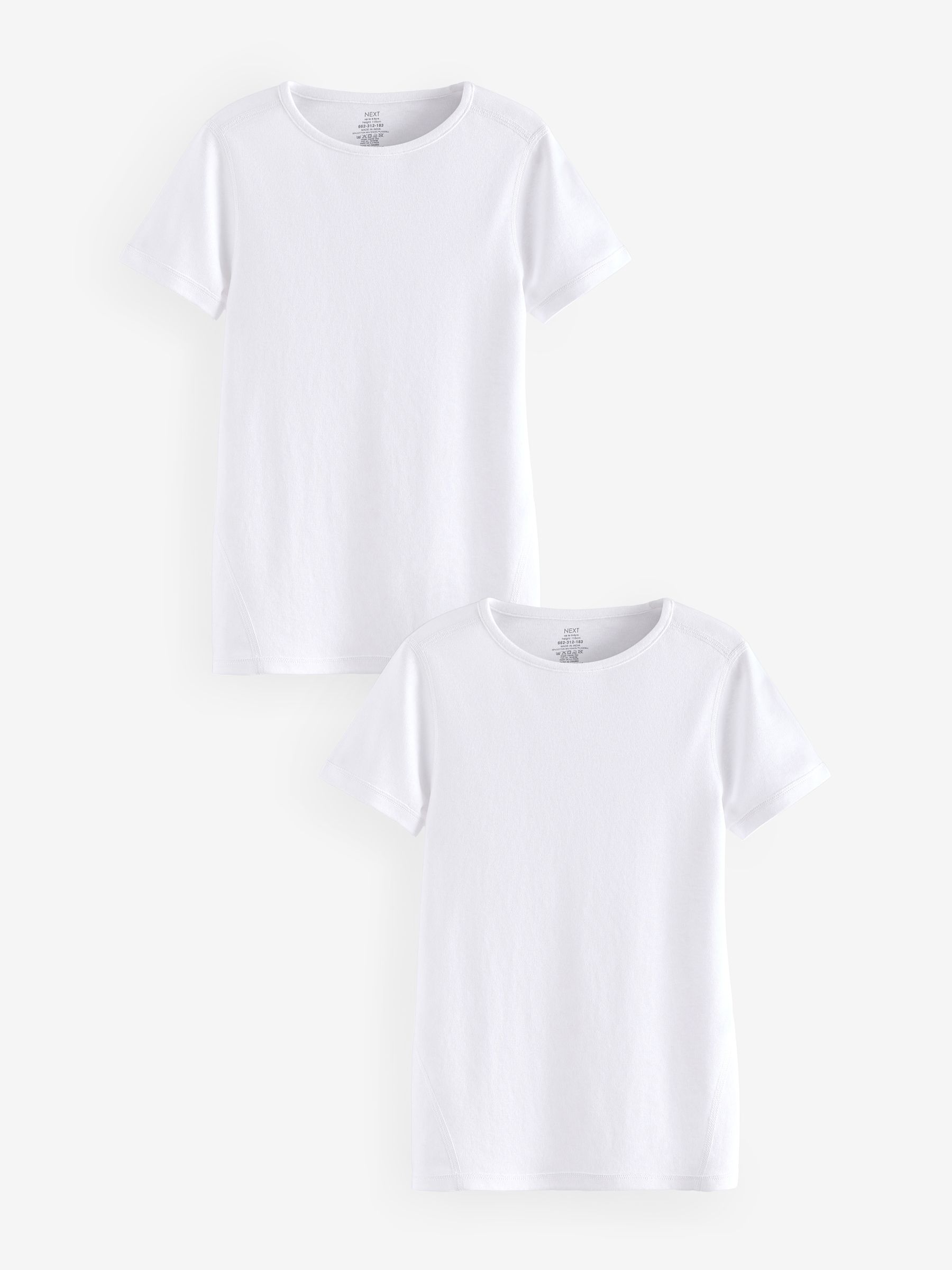 Wit - Kind To Skin T-shirts 2 stuks (12mnd-12jr)