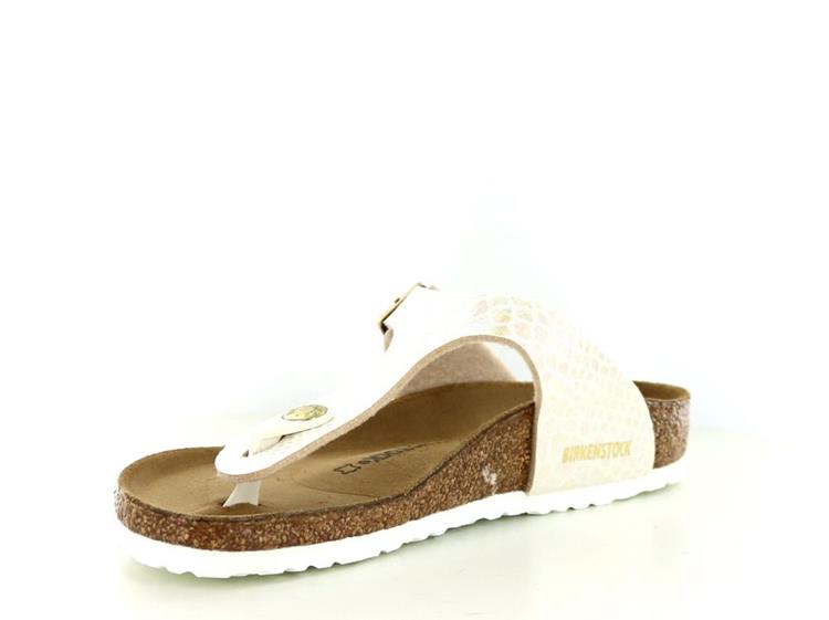 Birkenstock Gizeh Kids BS shiny snake cream