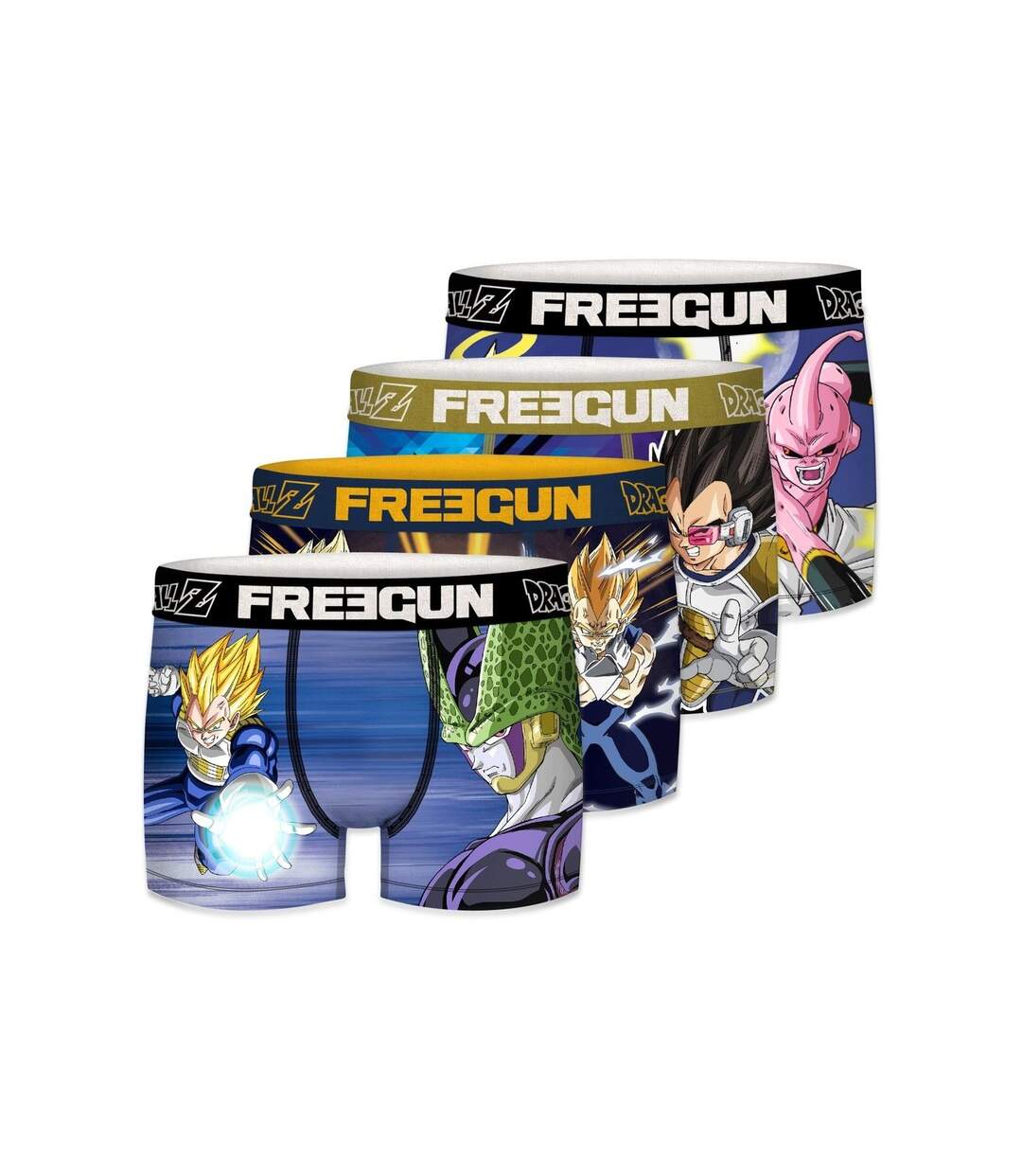 Boxer Homme DRAGON BALL Z, Caleçon Homme Sangoku, Vegeta, Original et Doux (Lot de 4)