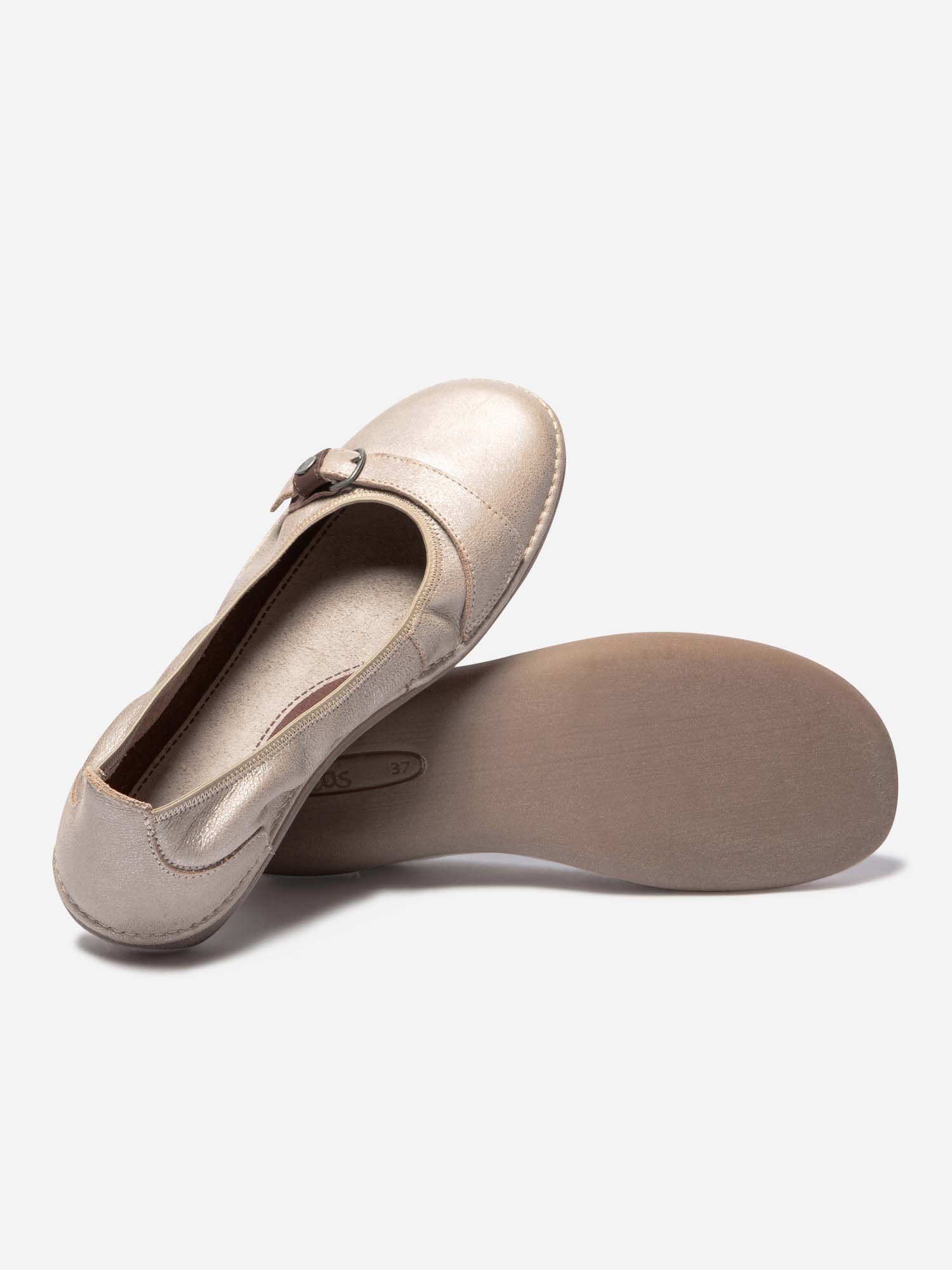 Ballerine Femme En Cuir Champagne