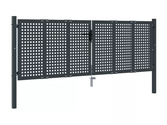 Portail de jardin anthracite 300 x 125 cm acier