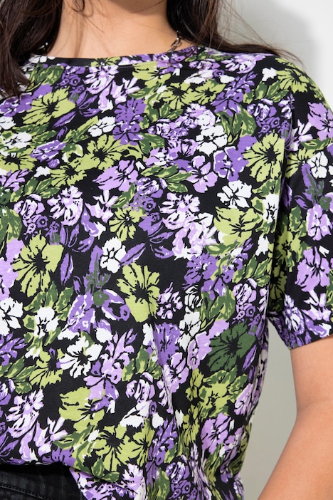 T-Shirt, oversized, Flower-Print