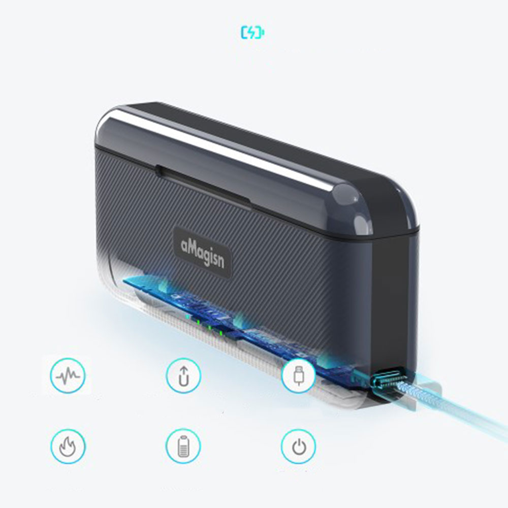 3-fach USB-C Akku Box Ladegerät   Micro SD Kartenfach für GoPro Hero 12 / 11 / 10 / 9 - Schwarz