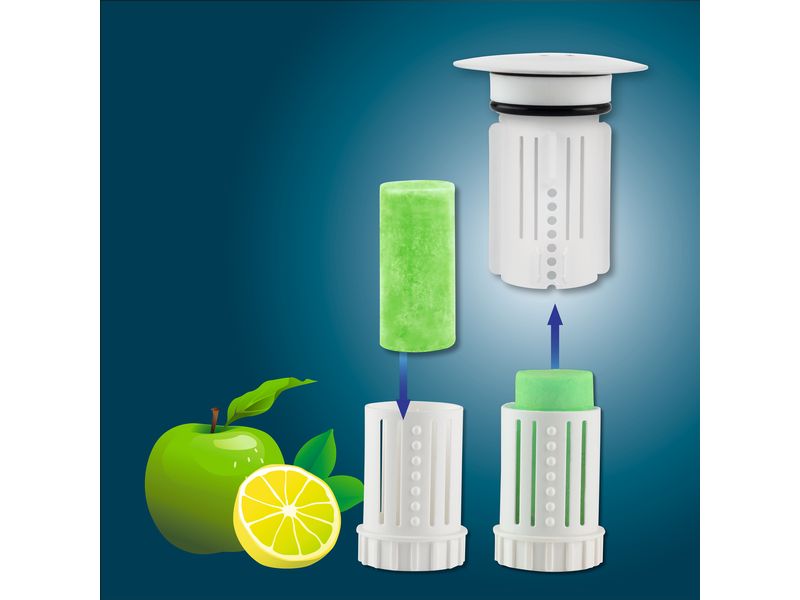 Abfluss-Fee Duftstein Apfel-Zitrone 4 Stück Nachfüllset für Abfluss-Fee LED-Abflussstopfen